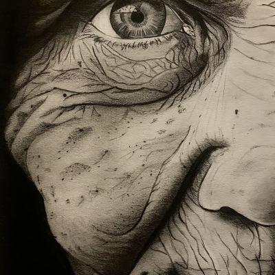 Carboncino su carta ruvida